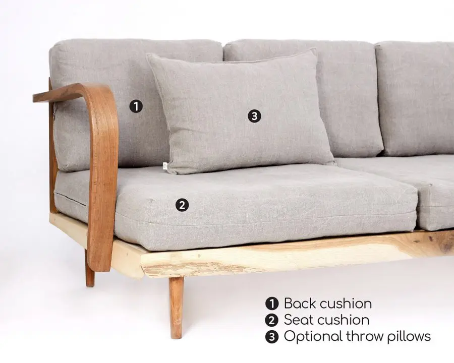Home of Wool Couch Cushions with Removable Covers - back and seat cushions