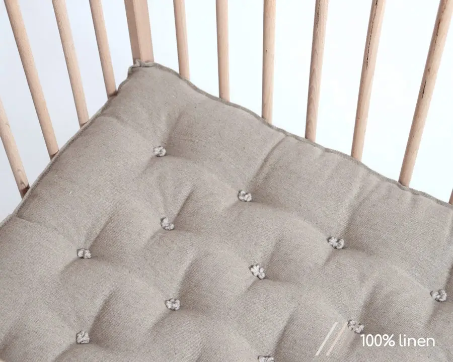 Home of Wool Crib Mattress with linen cover