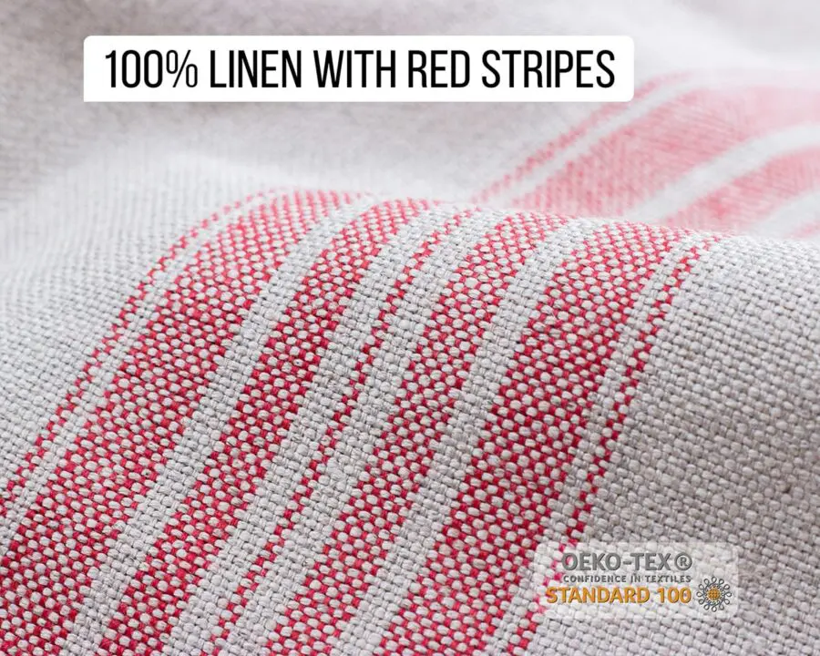 Tessuto di lino a righe rosse
