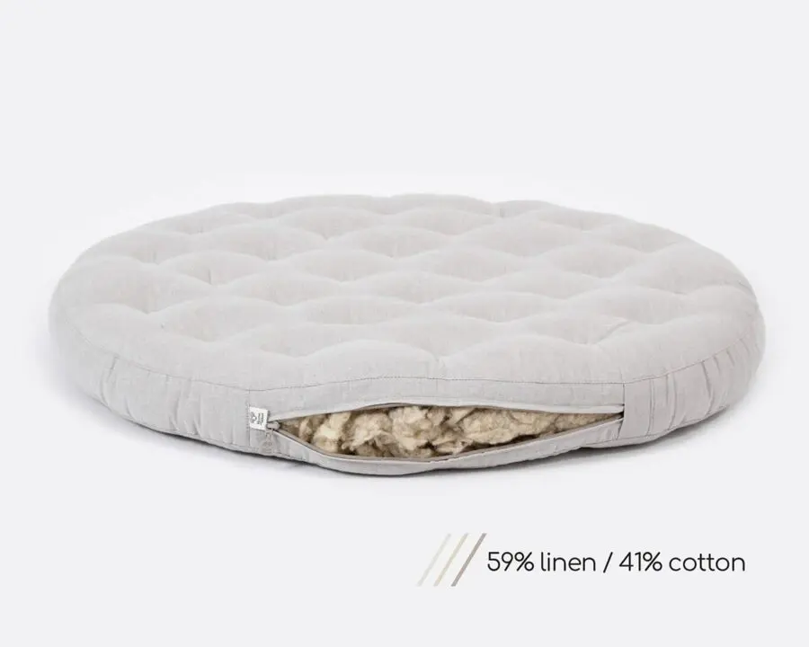 Mini Stokke mattress with 59% linen 41% cotton cover