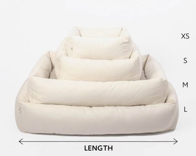 Home of Wool Natural Pet bed with boards - comparaison des tailles