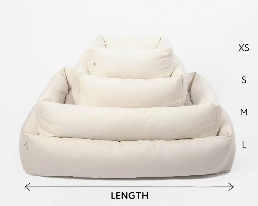 Home of Wool Natural Pet bed with boards - sizes comparison