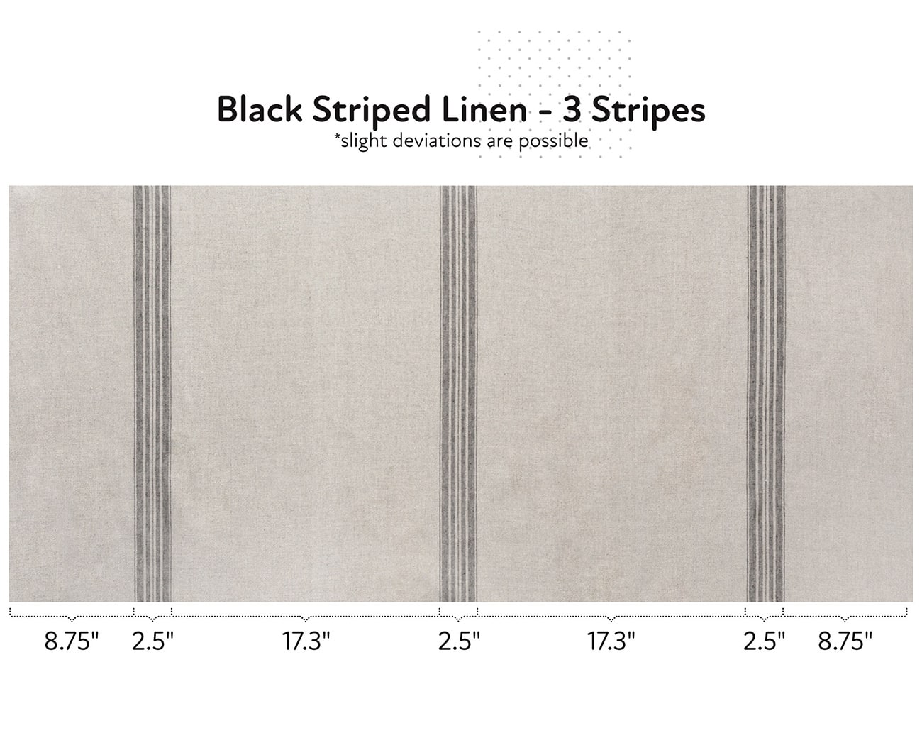Black Striped Linen Fabric