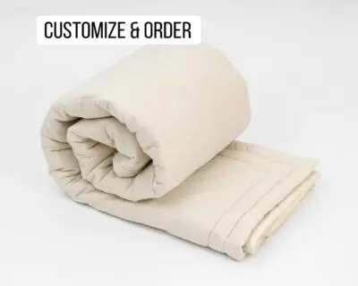 Duvet 100% Virgin Wool Quilted Blanket Wool/Cotton Percal 140x200 Cream 