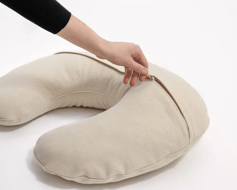 Home of Wool all-natural wool nursing pillow with removable cover - back zipper