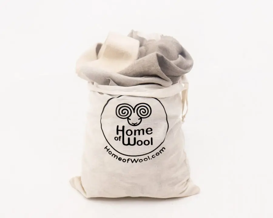 Home of Wool bag of fabric scraps - wool, linen, silk and cotton