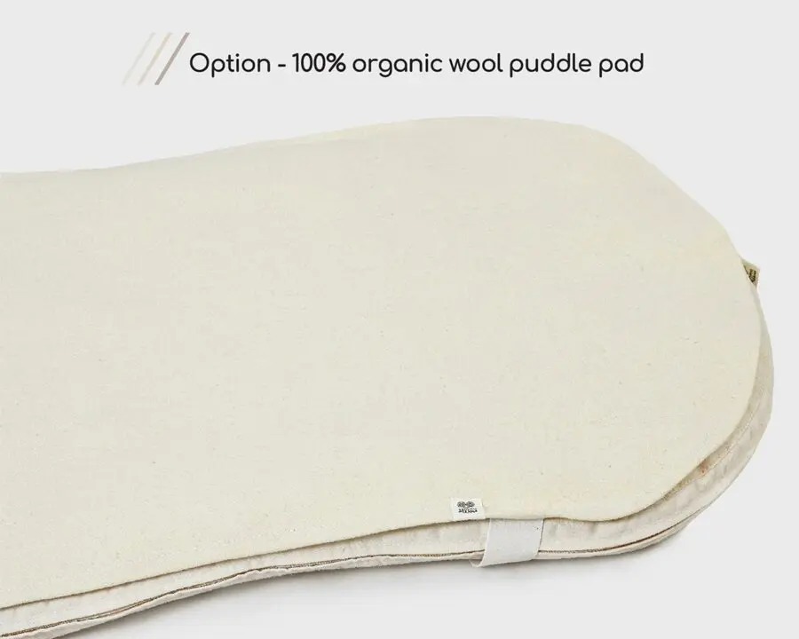 Home of Wool halo bassinet wool mattress with optional puddle pad
