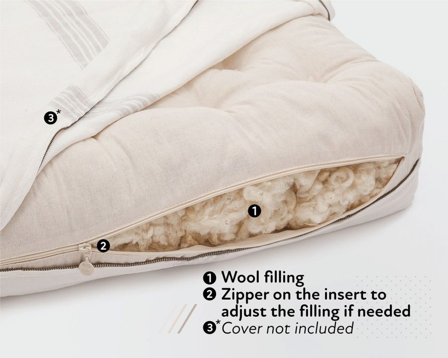 Home of Wool replacement couch cushion - features