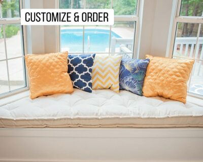 home of wool custom bay window bench cushion colored pillows customer