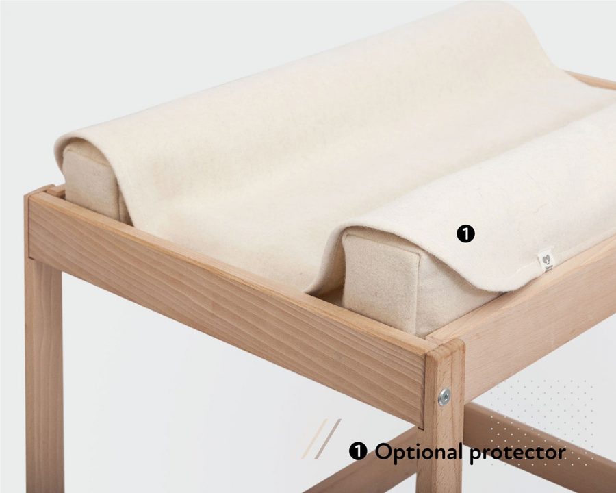 Home of Wool changing table with additional protector