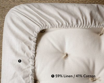 natural fitted sheet - elastic detail