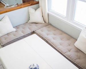 Home of Wool custom tufted bench cushion fits Ikea Kallax