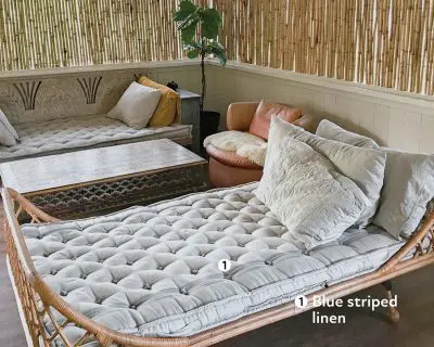 cuscini per letto da giorno in lana trapuntata completamente naturale