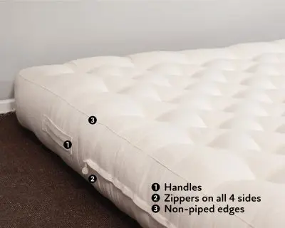 Home of Wool handmade wool mattress - features