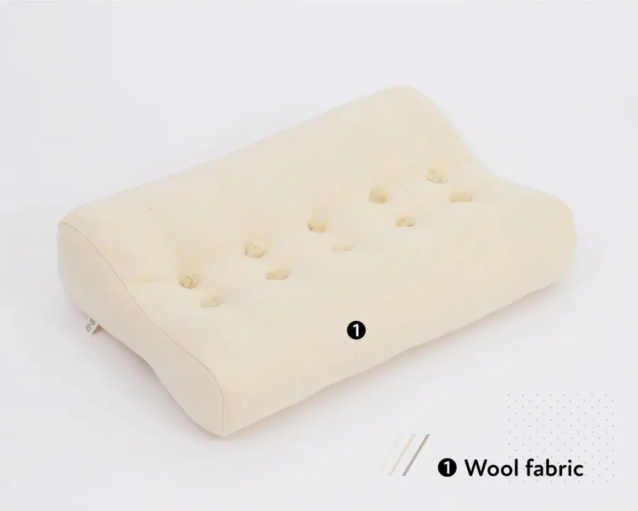Home of Wool ergonomic wool pillow with wool cover