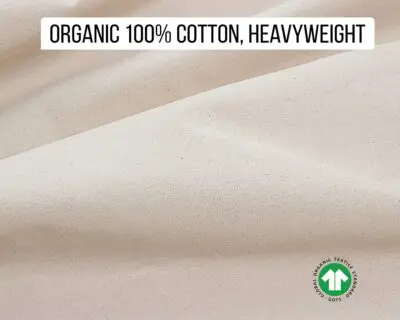 100% Tela de algodón orgánico (peso pesado)