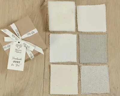 Home of Wool scatola dei tessuti montessoriani - tessuti e imbottiture allineati