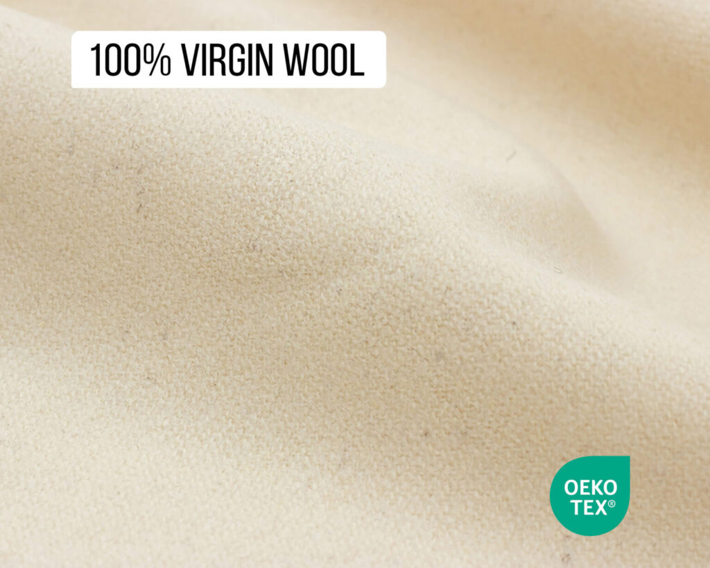 100% virgin wool fabric closeup