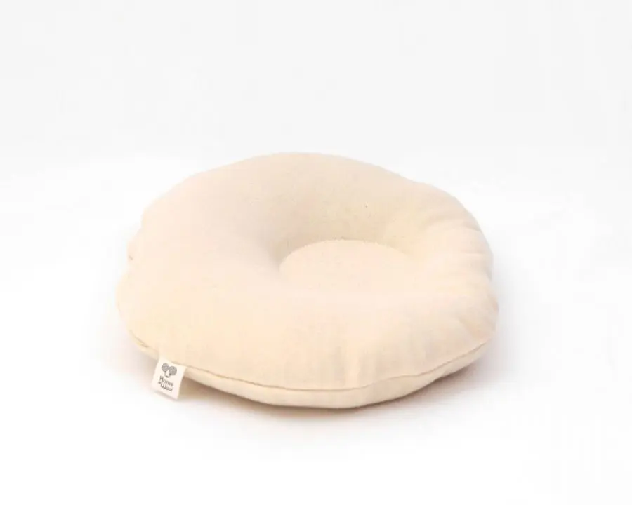 Home of Wool natural baby sleep pillow - side view