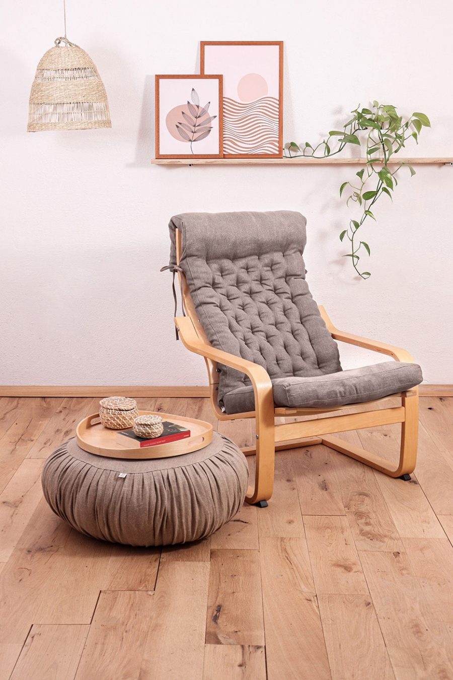 Home of Wool poang chair cushion in setting