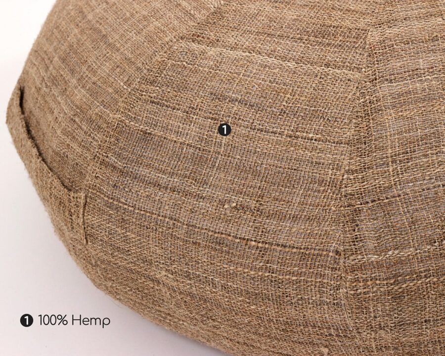 Round Ottoman Cushion with hemp cover