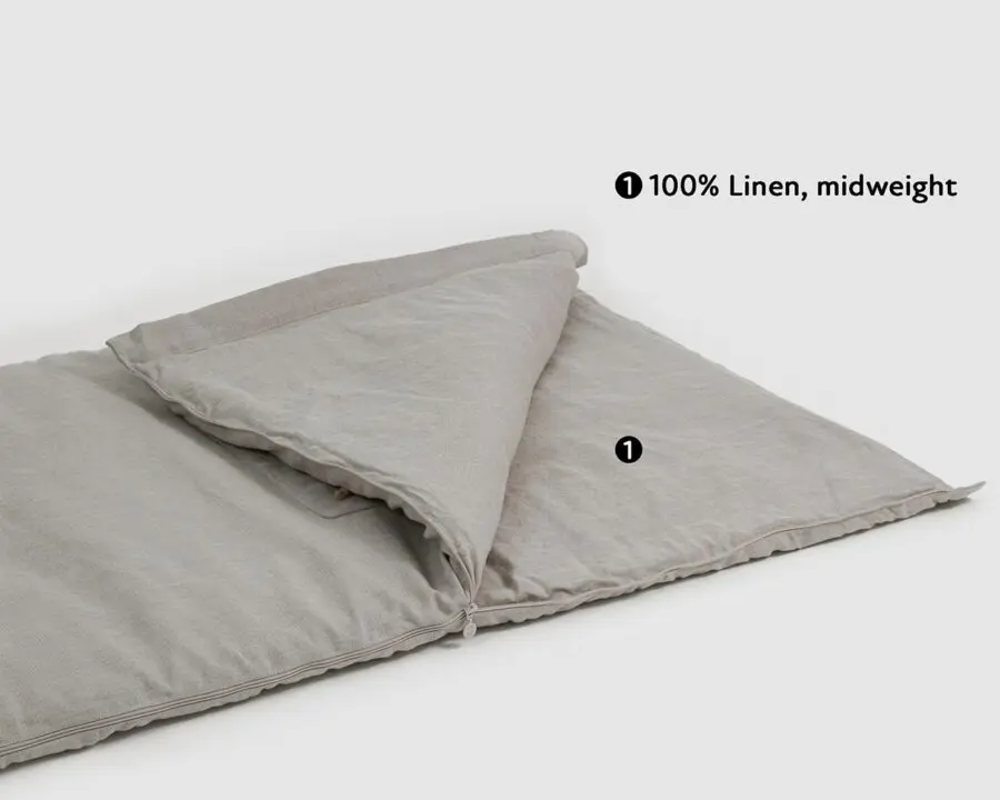 sleeping bag with cover in midweight linen