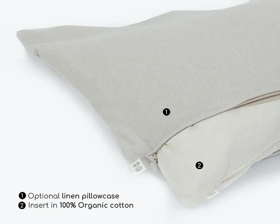 Home of Wool Side Sleeper Curved Pillow Pillow - trekket er tatt av