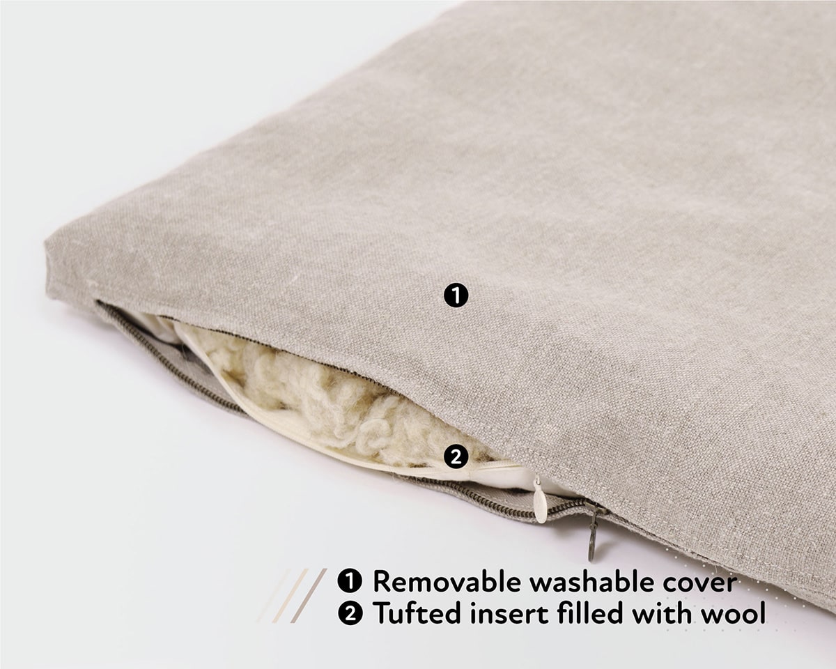 Zabuton or Set/Custom Sizes Wool Meditation Cushions/Zafu Shapes & Fabrics Available