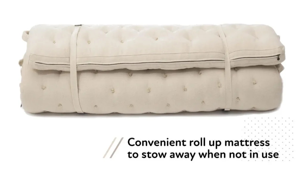 rolled up mattress