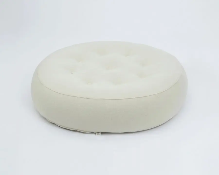 Home of Wool Round Tufted Ottoman Cushion (3)