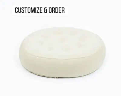 Home of Wool Round Tufted Ottoman Cushion