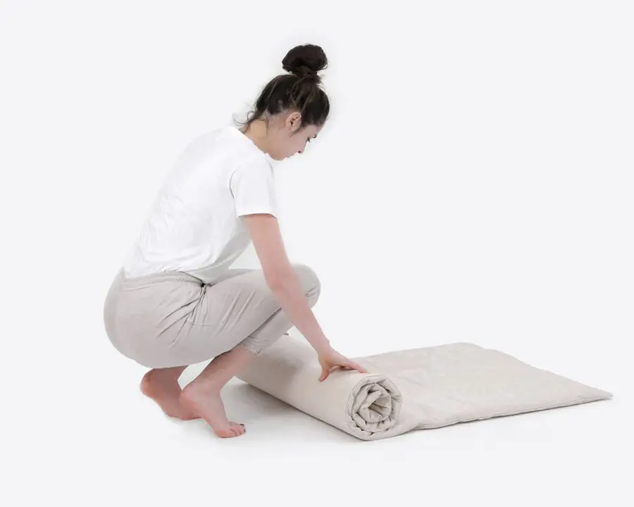 Home of Wool Exercise Mat with model (2)