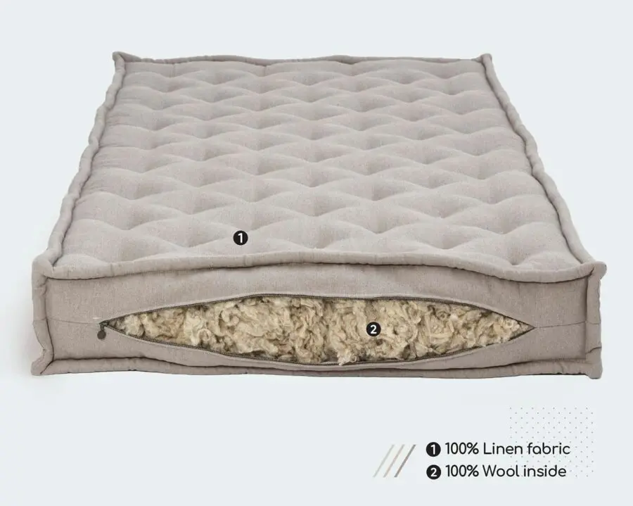 Home of Wool custom wool mattress with linen and wool filling