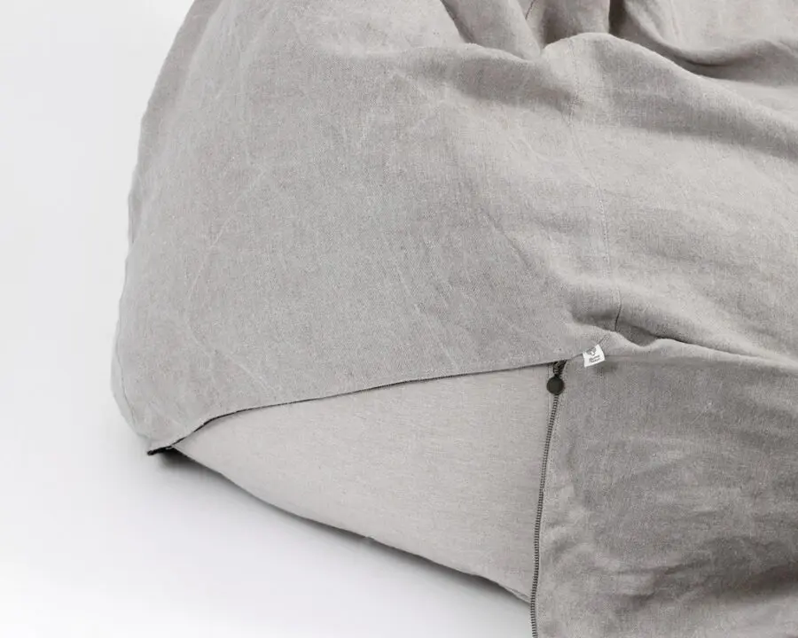 close up of the Bean bag armchair with unzipped cover