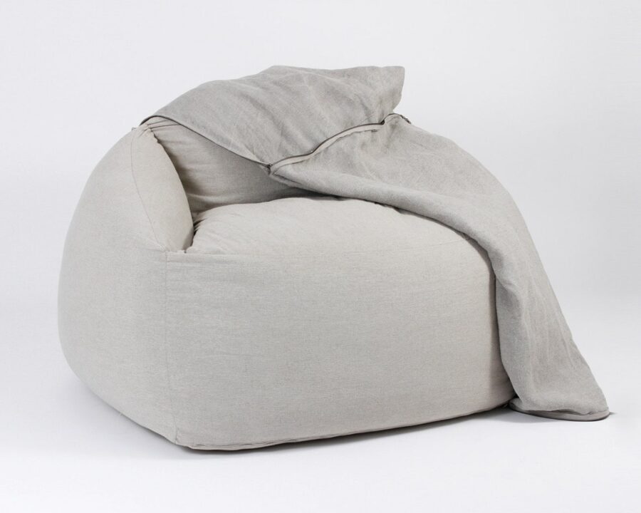 Bean bag armchair -with cover half taken down