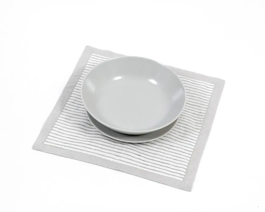 Placemats with Grey Stripes