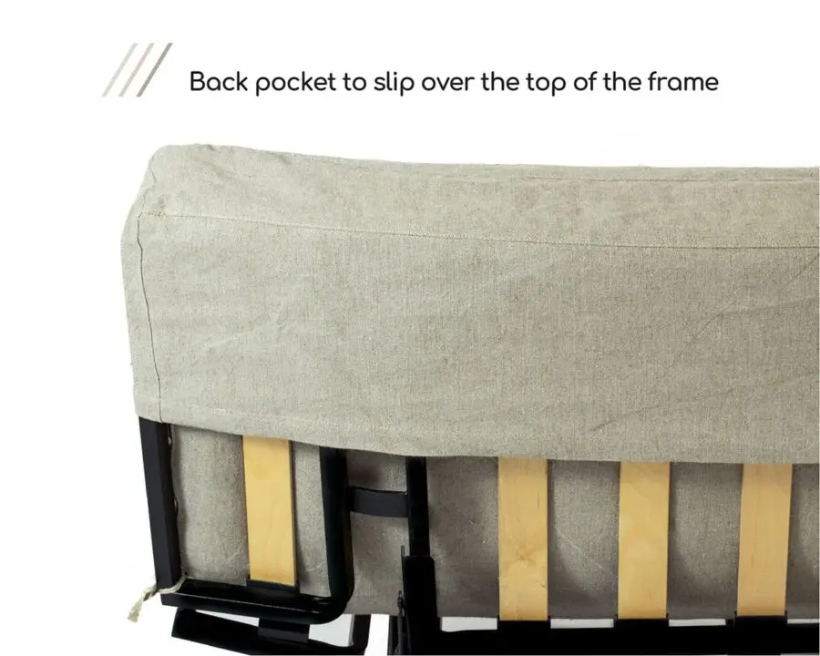 Home of Wool materasso futon con rivestimento in lino di peso medio - tasca posteriore
