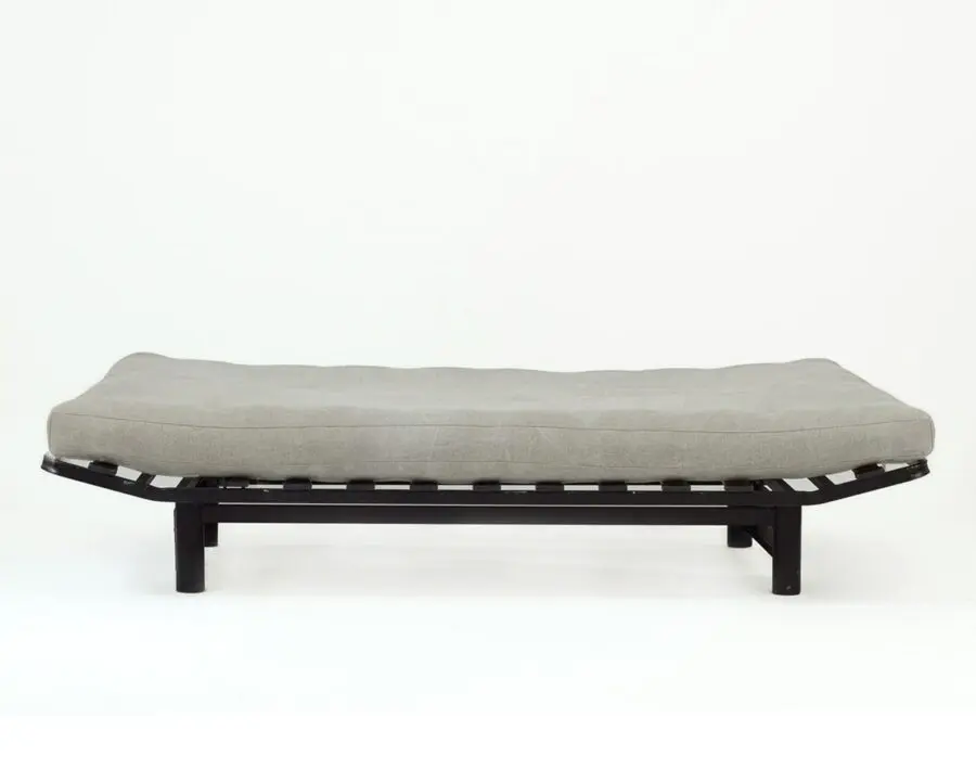 Home of Wool materasso futon con rivestimento in lino di peso medio piatto su telaio