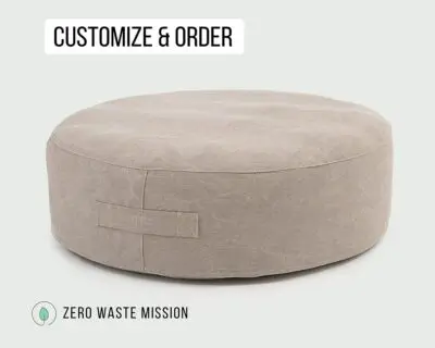 Home of Wool Round Ottoman with Flat Sides