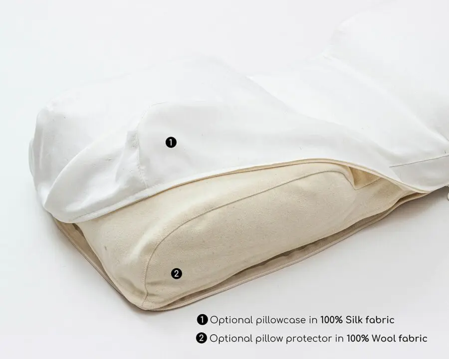 Back & Side Sleeper Pillow with silk pillowcase
