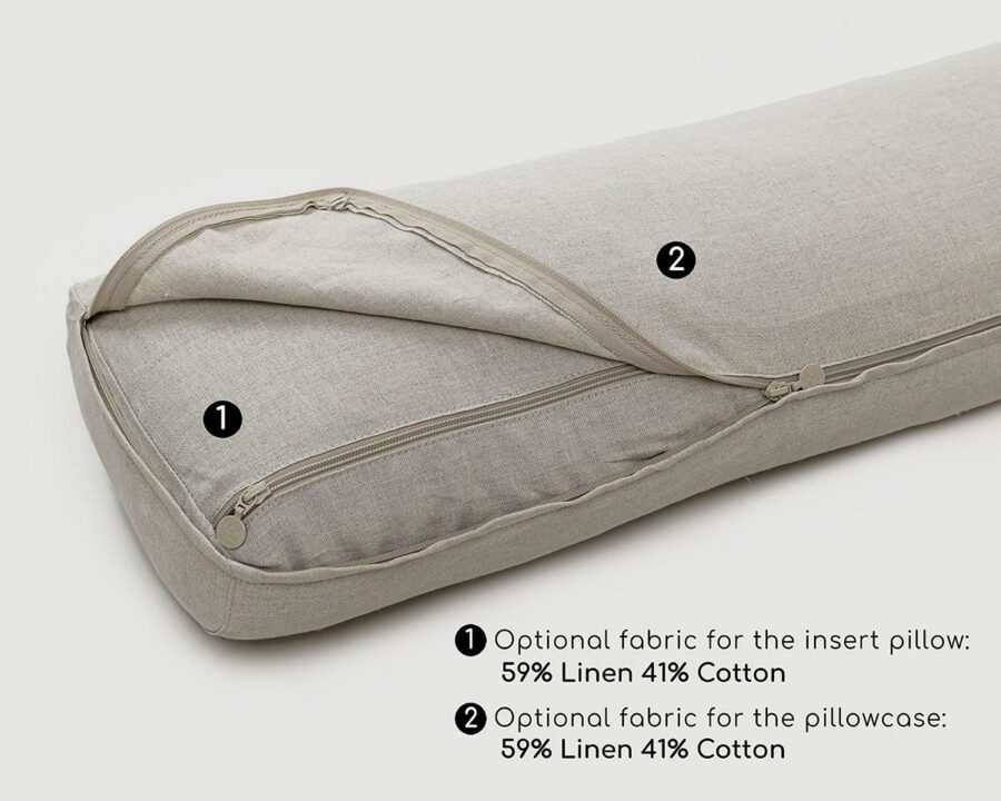 Half Moon Bolster Wool Pillow Pillow i 59% lin 41% bomullsstoff
