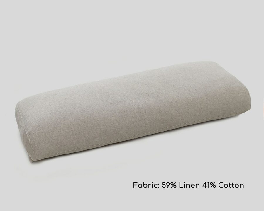 Almohada de lana Half Moon Bolster en tejido de algodón 59% lino 41%