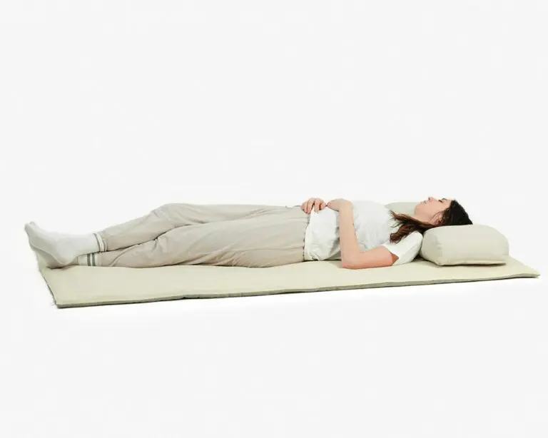 woman on a Wool Floor Sleeping Mat