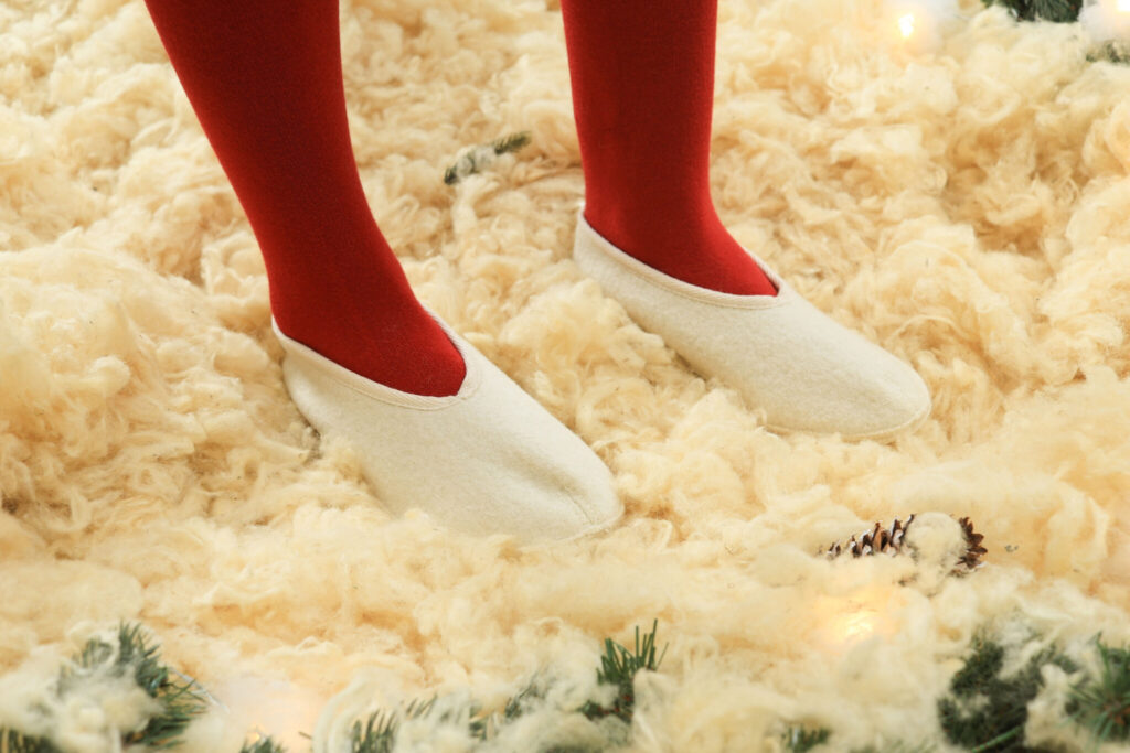 hjemsted for uldballerina-tøfler