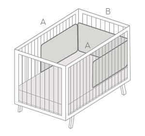 3-seitiger rechteckiger Krippenplan