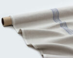 100% linen blue stripes by the yard