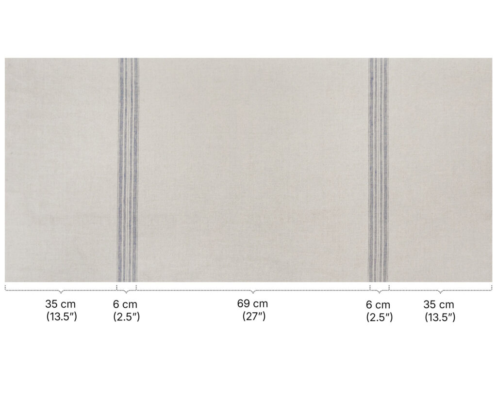 home of wool 100% linen blue stripes measurements