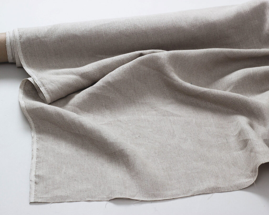 100% linen fabric folded out midweight