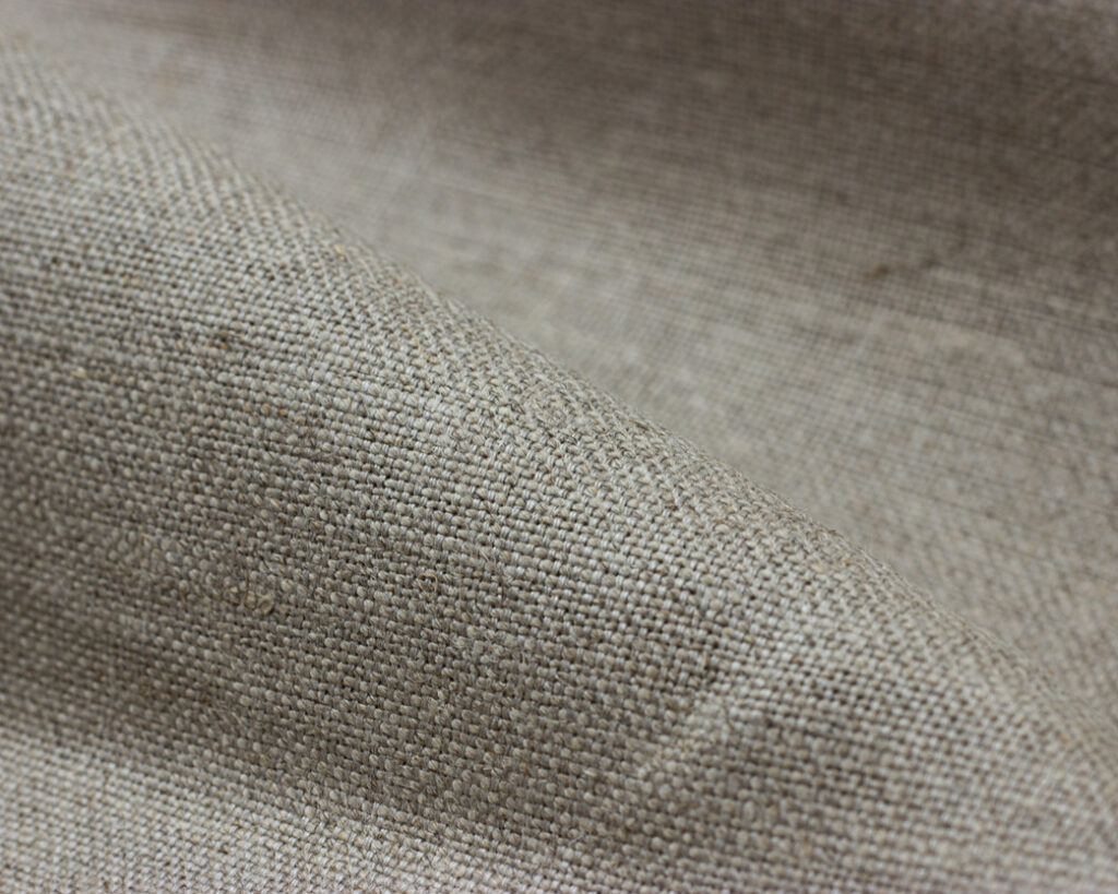 nærbilde av 100% linnetøy