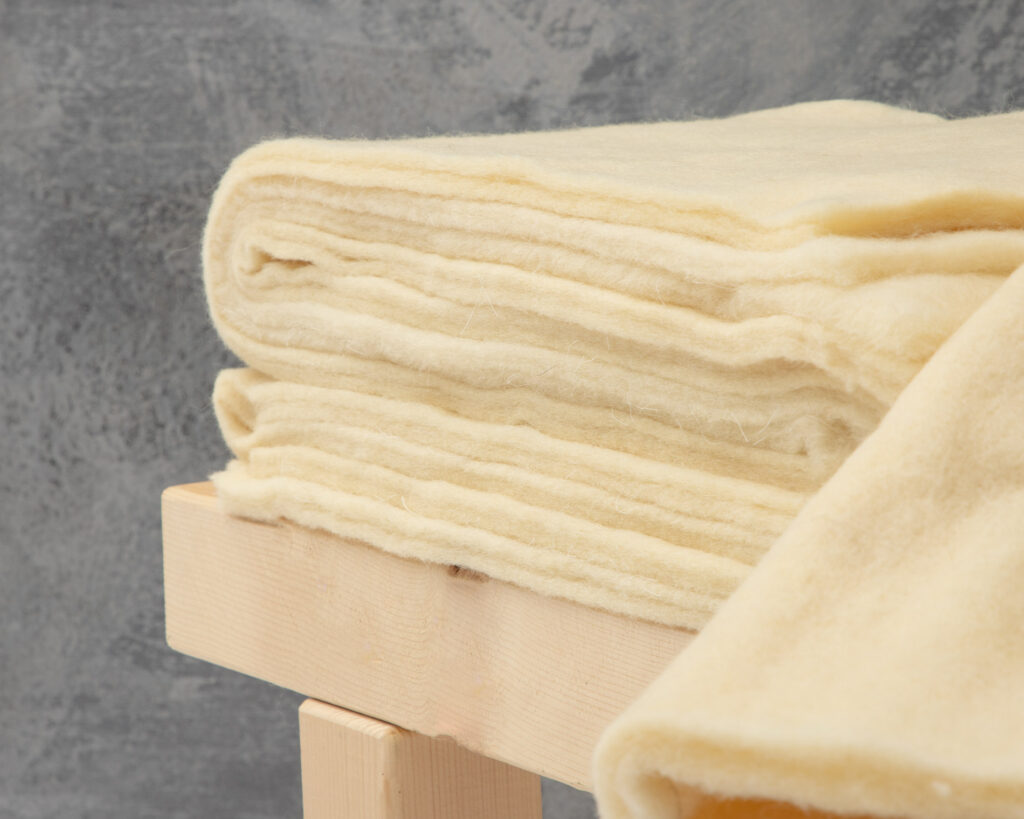 folded over wool batting